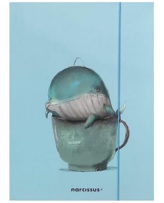 Teczka A4 z gumką Wieloryb. Wydawca: Narcissus. SmakLiter.pl Opakowanie Teczka A4 z gumką Wieloryb