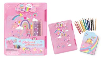 Opakowanie Teczka A4 z klipsem + kredki Tęcza