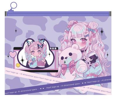 Opakowanie Teczka B5 z suwakiem Manga Pink Fantasy 1szt.mix