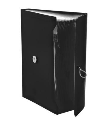 Teczka harmonijkowa A4 PP gumka 13 przegród czarna. Wydawca: TETIS. SmakLiter.pl Opakowanie Teczka harmonijkowa A4 PP gumka 13 przegród czarna