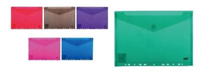 Opakowanie Teczka kopertowa A4 zawieszana PP na rzep MIX