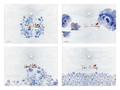 Opakowanie Teczka na zatrzask M A4 PP druk Lux kwiaty