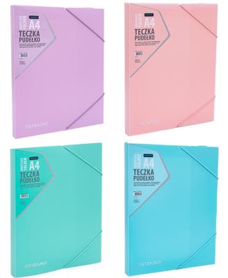 Teczka-pudełko z gumką PP pastel mix ASTRAPAP. Wydawca: ASTRA papiernicze. SmakLiter.pl Opakowanie Teczka-pudełko z gumką PP pastel mix ASTRAPAP