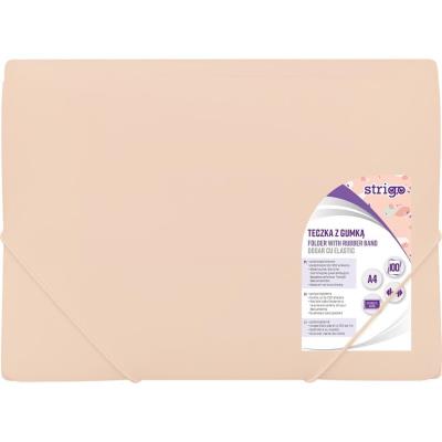 Opakowanie Teczka z gumką A4 PP pastel morelowa STRIGO