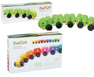 Opakowanie Tęczowa gąsienica drewniana MIX