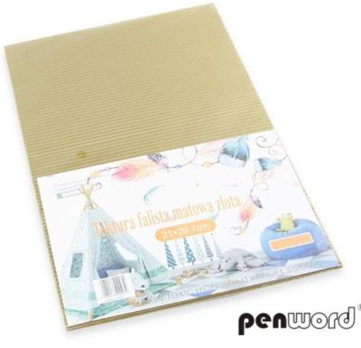 Opakowanie Tektura A4 falista matowa złota 5szt