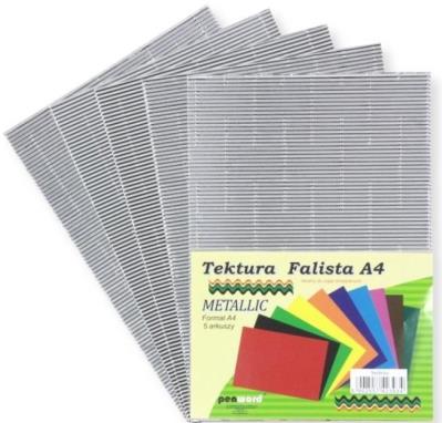 Opakowanie Tektura A4 falista metallic srebrna 5szt