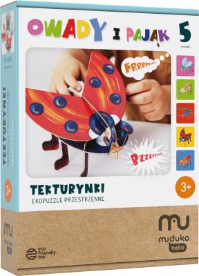 Opakowanie Tekturynki Ekopuzzle przestrzenne Owady MUDUKO