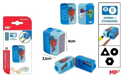 Opakowanie Temperówka podwójna - Kosmos / koszykówka