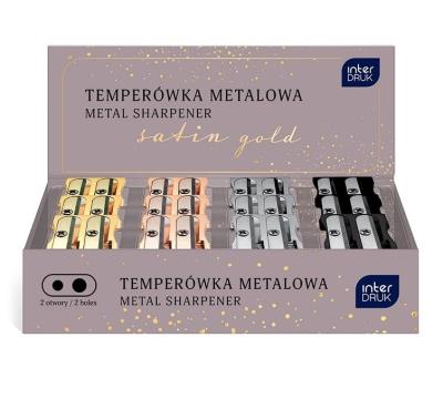 Opakowanie Temperówka podwójna metal Satin Gold (24szt)