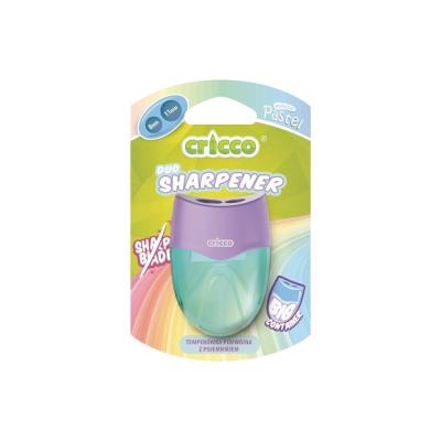 Temperówka podwójna owalna pastel CRICCO. Wydawca: Cricco. SmakLiter.pl Opakowanie Temperówka podwójna owalna pastel CRICCO