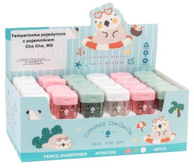 Opakowanie Temperówka pojedyncza z pojemnikiem Cha Cha M&G