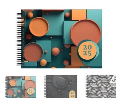 Opakowanie Terminarz 2025 dzienny A5 poziomy na spirali MIX