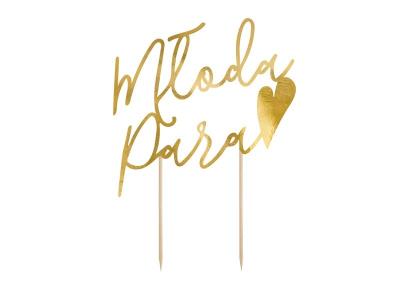 Opakowanie Topper Młoda Para złoty 22,5cm