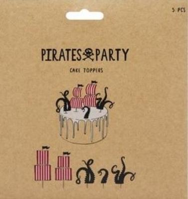 Opakowanie Toppery na tort Piraci i ośmiornice 13,5x21cm 5szt
