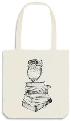 Torba bawełniana Sowa i książki Szoperka na zakupy. Wydawca: Ligarti. SmakLiter.pl Opakowanie Torba bawełniana Sowa i książki Szoperka na zakupy