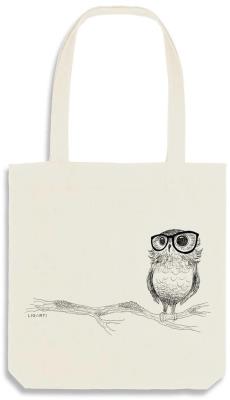 Torba bawełniana Sowa w okularach Szoperka. Wydawca: Ligarti. SmakLiter.pl Opakowanie Torba bawełniana Sowa w okularach Szoperka
