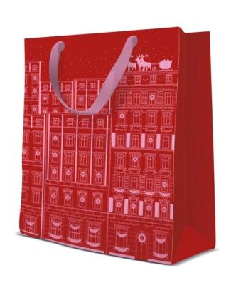 Opakowanie Torba premium Świąteczne kamienice M BN