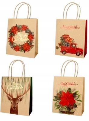 Opakowanie Torba prezentowa 21x25,5 brown craft hot stamp mix