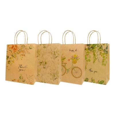 Opakowanie Torba prezentowa 26x32 kraft rower, kwiaty mix