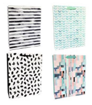 Opakowanie Torba prezentowa 26x32cm Pasy, Piksele mix
