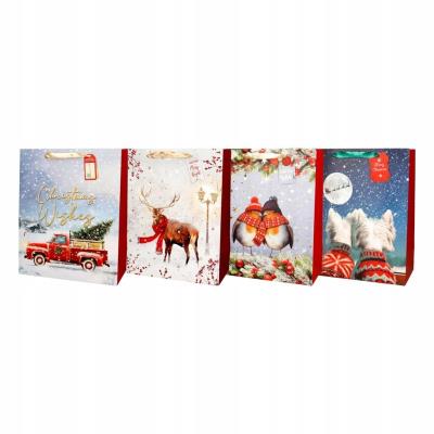 Opakowanie Torba prezentowa 32x41 Święta brokat mix