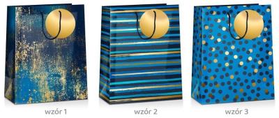 Opakowanie Torba prezentowa Grand Deep Blue 32x26x10cm MIX