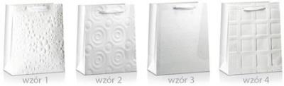 Opakowanie Torba prezentowa Lux biała 23x18x10cm MIX