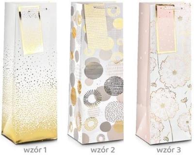Opakowanie Torba prezentowa Ślub Gold 36x12x10cm MIX