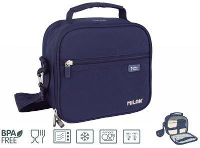 Opakowanie Torba termiczna na żywność z 3 pojemnikami na lunch Milan SERIA 1918 granatowa 3,5l