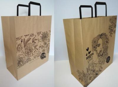 Opakowanie Torebka Kraft 380x320 XL kwiaty mix FRESH