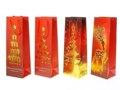 Opakowanie Torebka na butelkę z motywem świątecznym MIX