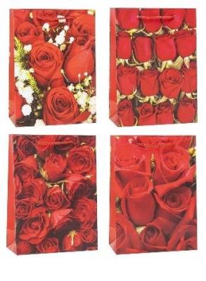 Opakowanie Torebka ozdobna 26x32x10 róże mix ROZETTE