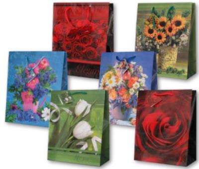 Opakowanie Torebka ozdobna laminowana PL-2 mała kwiaty