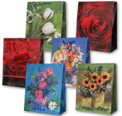 Opakowanie Torebka ozdobna laminowana PL-6 średnia kwiaty