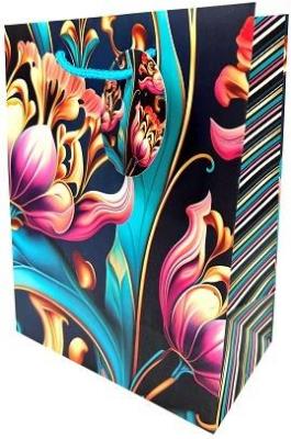 Opakowanie Torebka ozdobna matowa 18x23x10cm tulipany GB23125