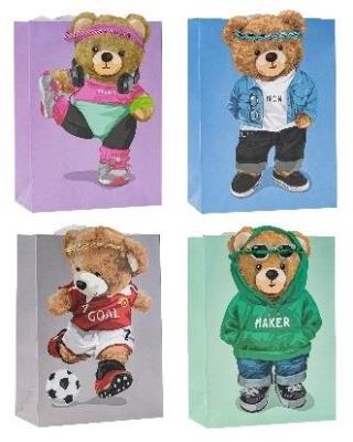 Opakowanie Torebka Pop-Up 3D Miś 31x40x12cm mix ROZETTE