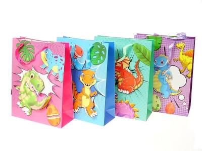 Opakowanie Torebka prezentowa Dinozaury 40x30x12cm MIX