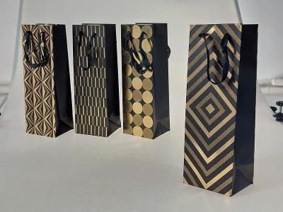 Opakowanie Torebka prezentowa na butelkę 35x12x10cm MIX