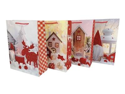 Opakowanie Torebka prezentowa świąteczna 23,5x19,5x8cm MIX