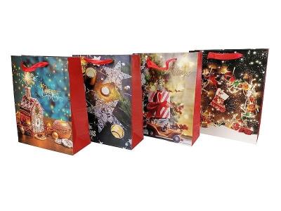 Opakowanie Torebka prezentowa świąteczna 32x26x10cm MIX
