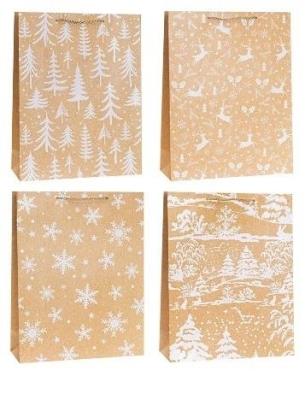 Opakowanie Torebka świąteczna brokat 18x24x8cm mix ROZETTE