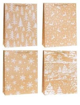 Opakowanie Torebka świąteczna brokat 26x32x10cm mix ROZETTE