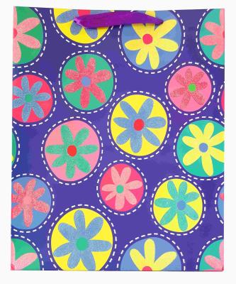 Opakowanie Torebki ozdobne brokatowe kwiatki JP1501B 12 sztuk