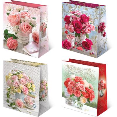 Opakowanie Torebki ozdobne XL-119 Kwiaty bukiety 10 sztuk