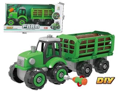 Opakowanie Traktor z przyczepą do skręcania ze śrubokrętem