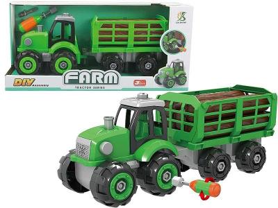 Opakowanie Traktor z przyczepą do skręcania ze śrubokrętem