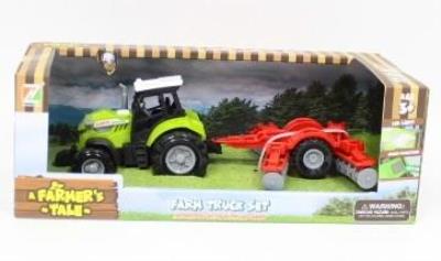 Opakowanie Traktor zielony z przyczepą