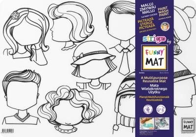 Opakowanie Transparentna mata Strigo Funny Mat Twarze 48x33.5 cm