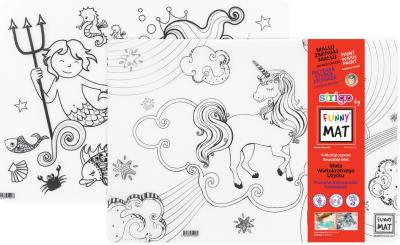 Opakowanie Transparentna mata Strigo Funny Mat Unicorn i Syreny 2szt. 33,5x48cm